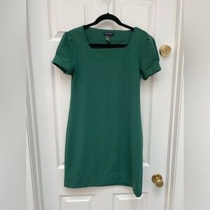 Banana Republic Emerald Green with Slightly Puff Short Sleeve Mini Dress - Small
